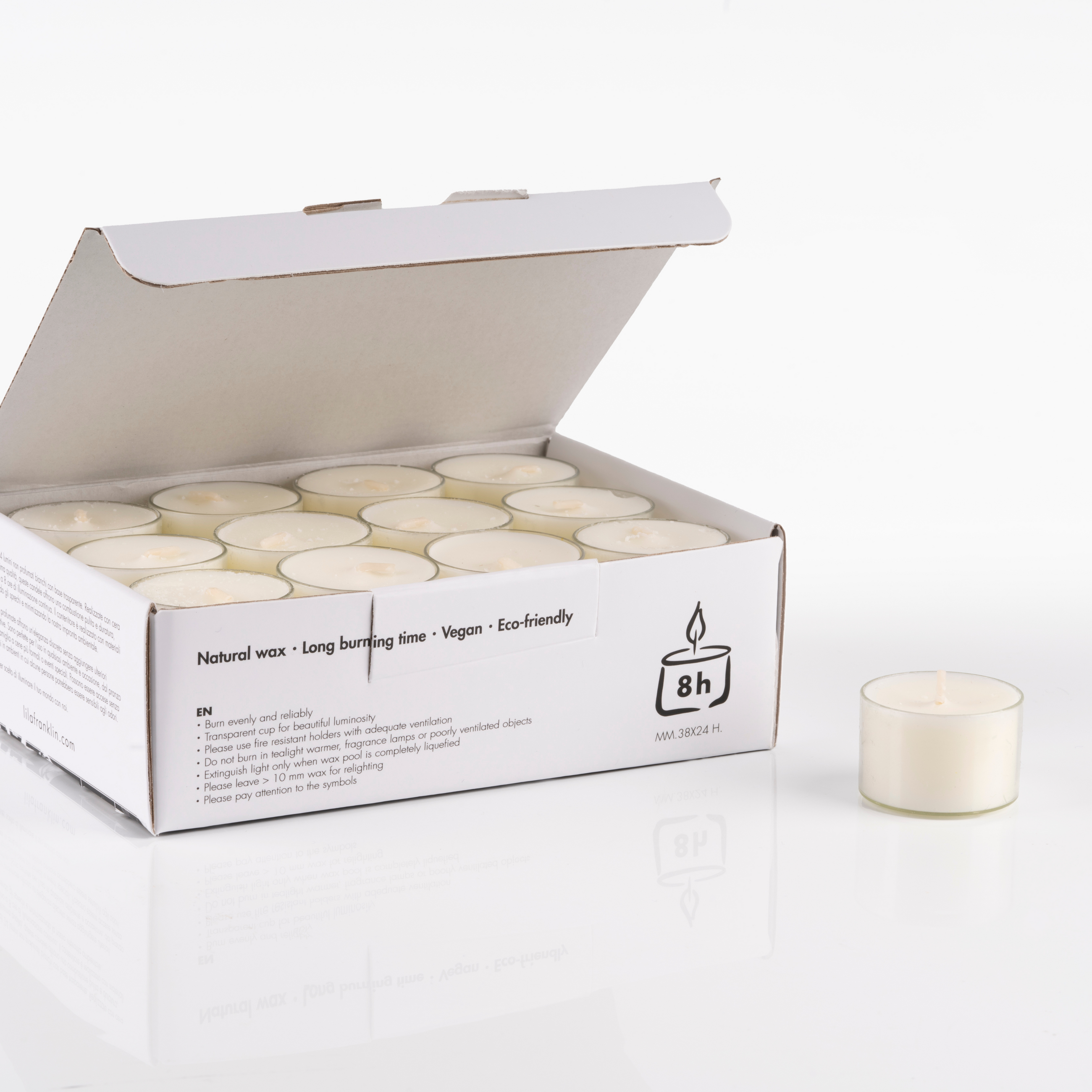 Candele Tealight Bianche - Set da 24 candeline non profumate