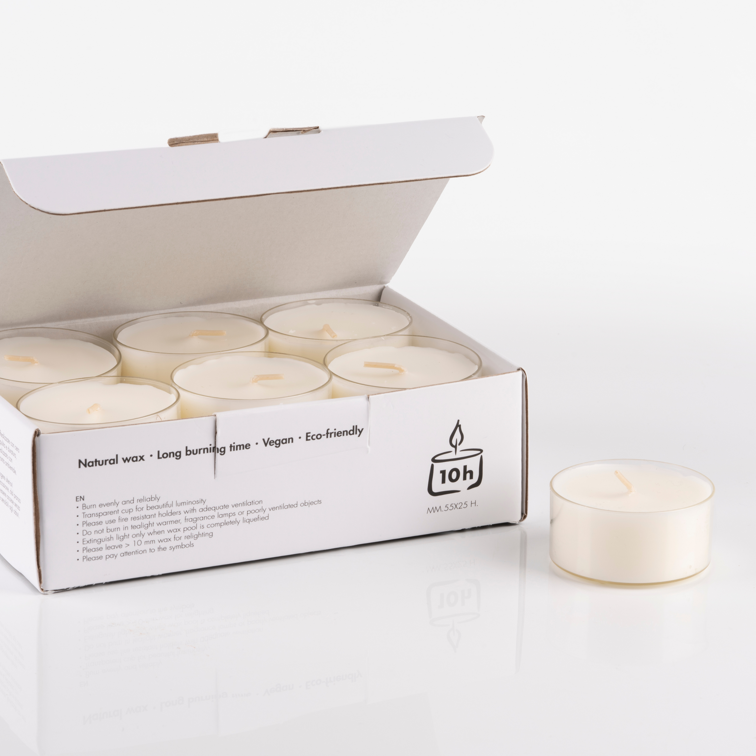 Candele Tealight Bianche - Set da 12 candeline non profumate