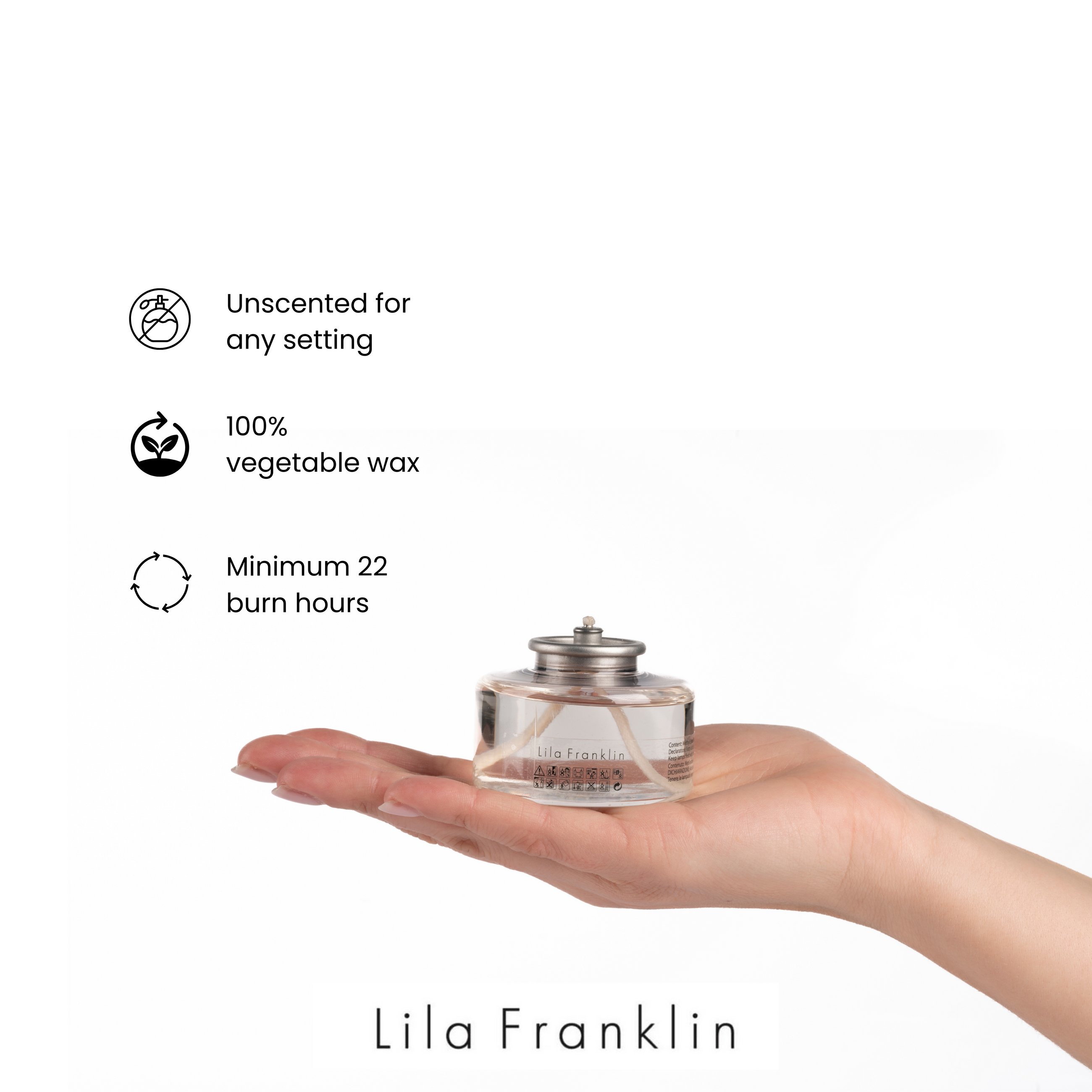 Candele a Cera Liquida Vegetale - 22 ore