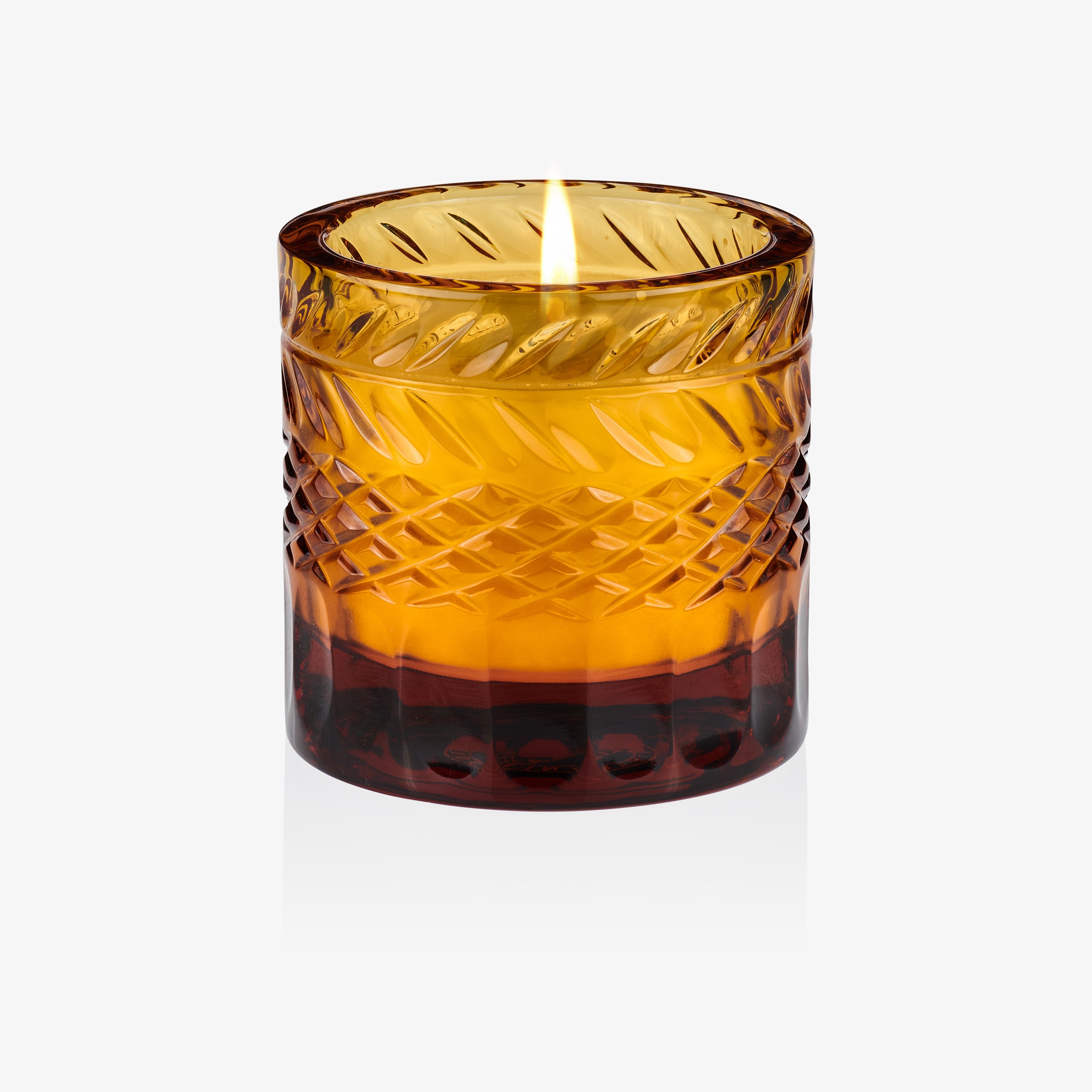 Candela Lidia - Cristallo Ambra Motivo Foglia d'Autunno