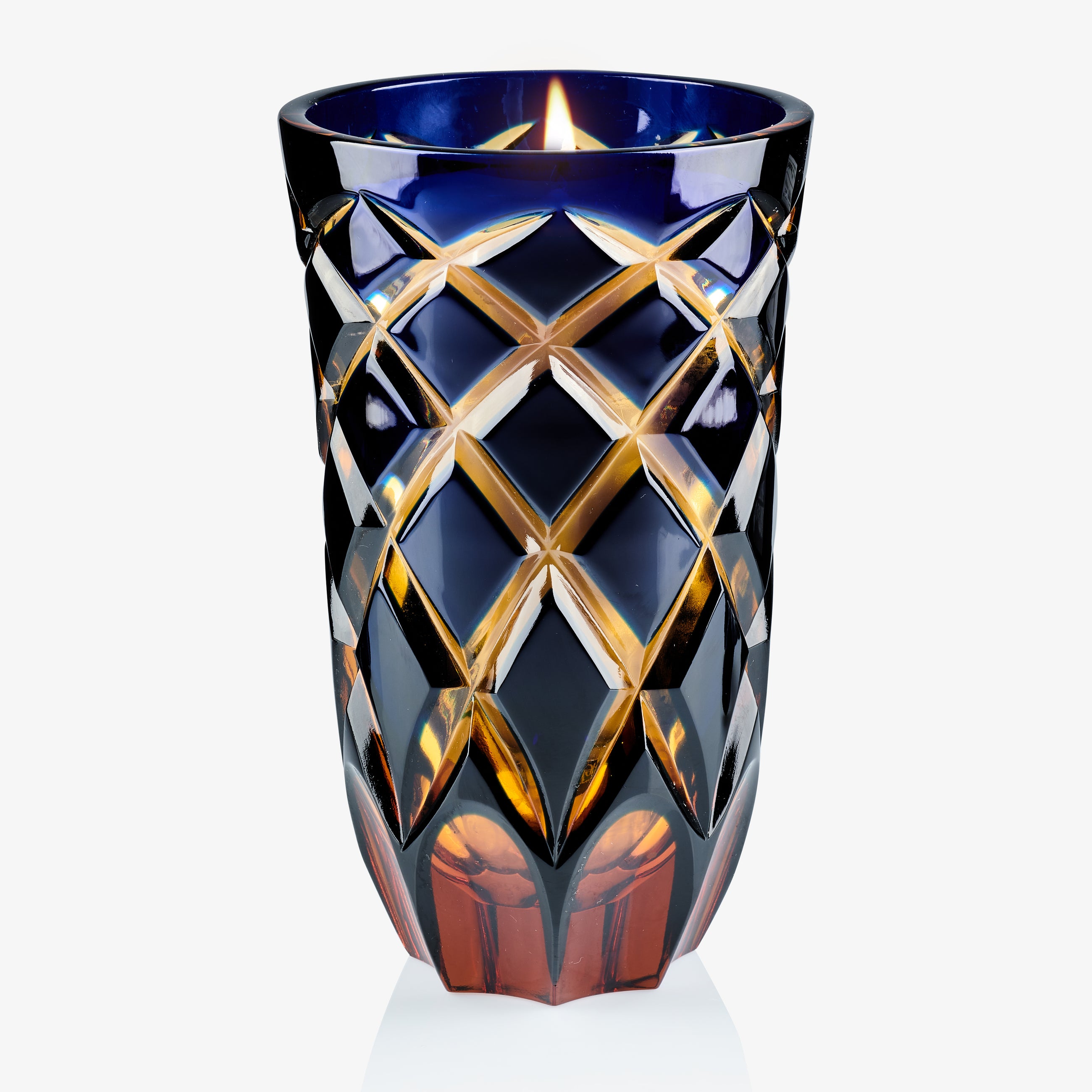 Candela Josephine - Cristallo Ambra e Blu Vaso