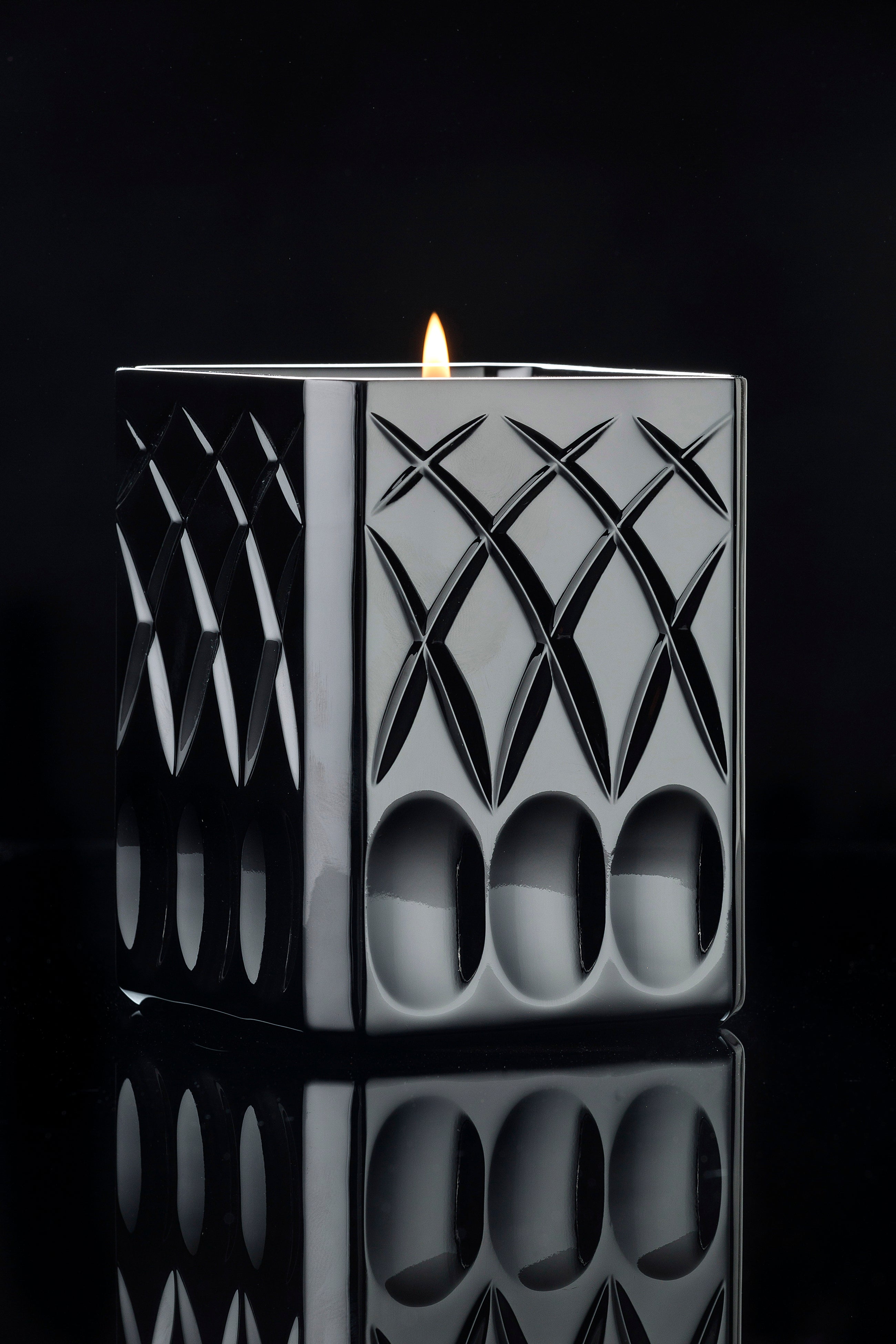 Candela Lipe - Cristallo Nero Lucido Decori Geometrici