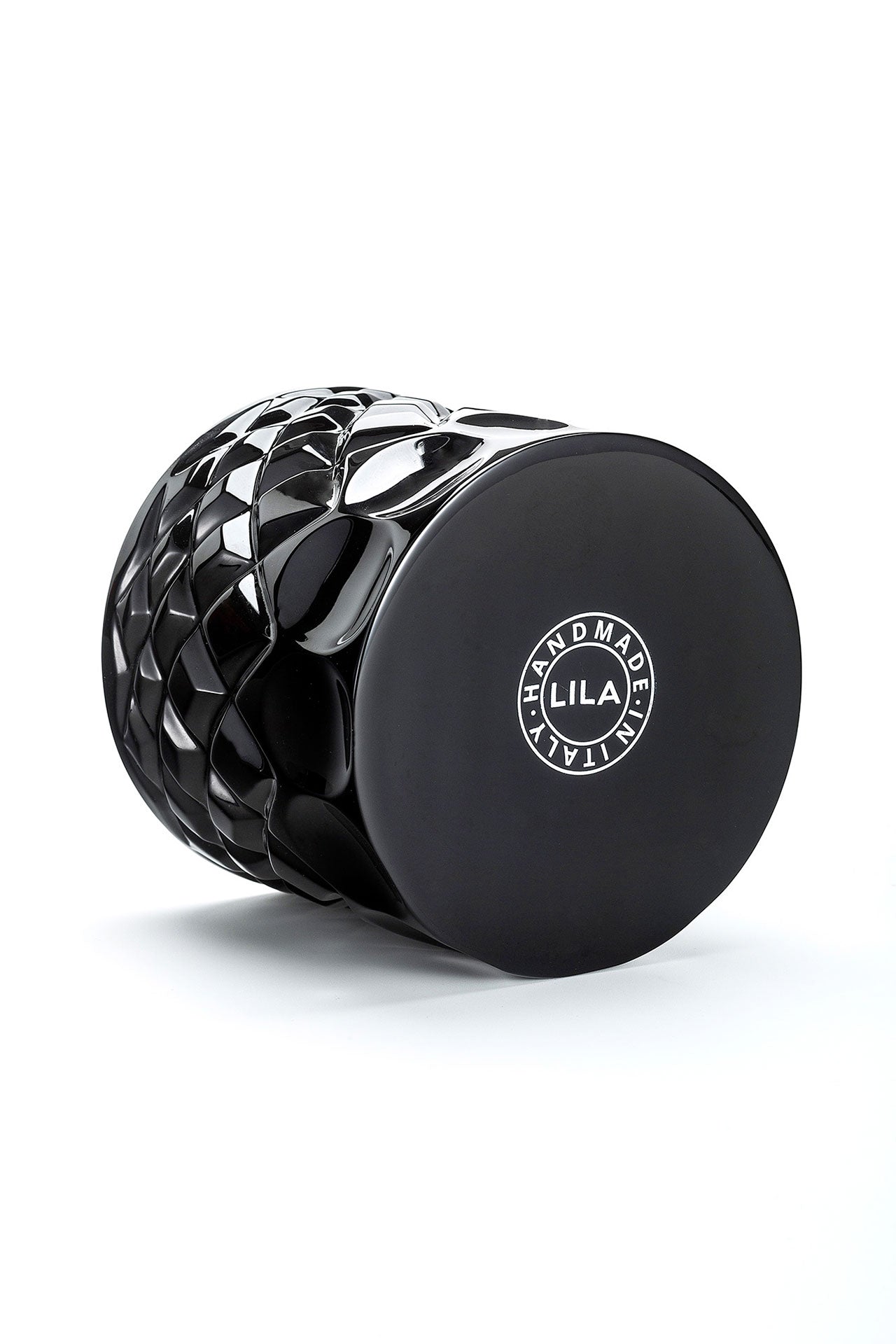 Lidia Candle - Black Crystal Carved Pattern