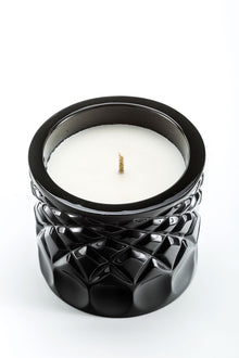 Lidia Candle - Black Crystal Carved Pattern