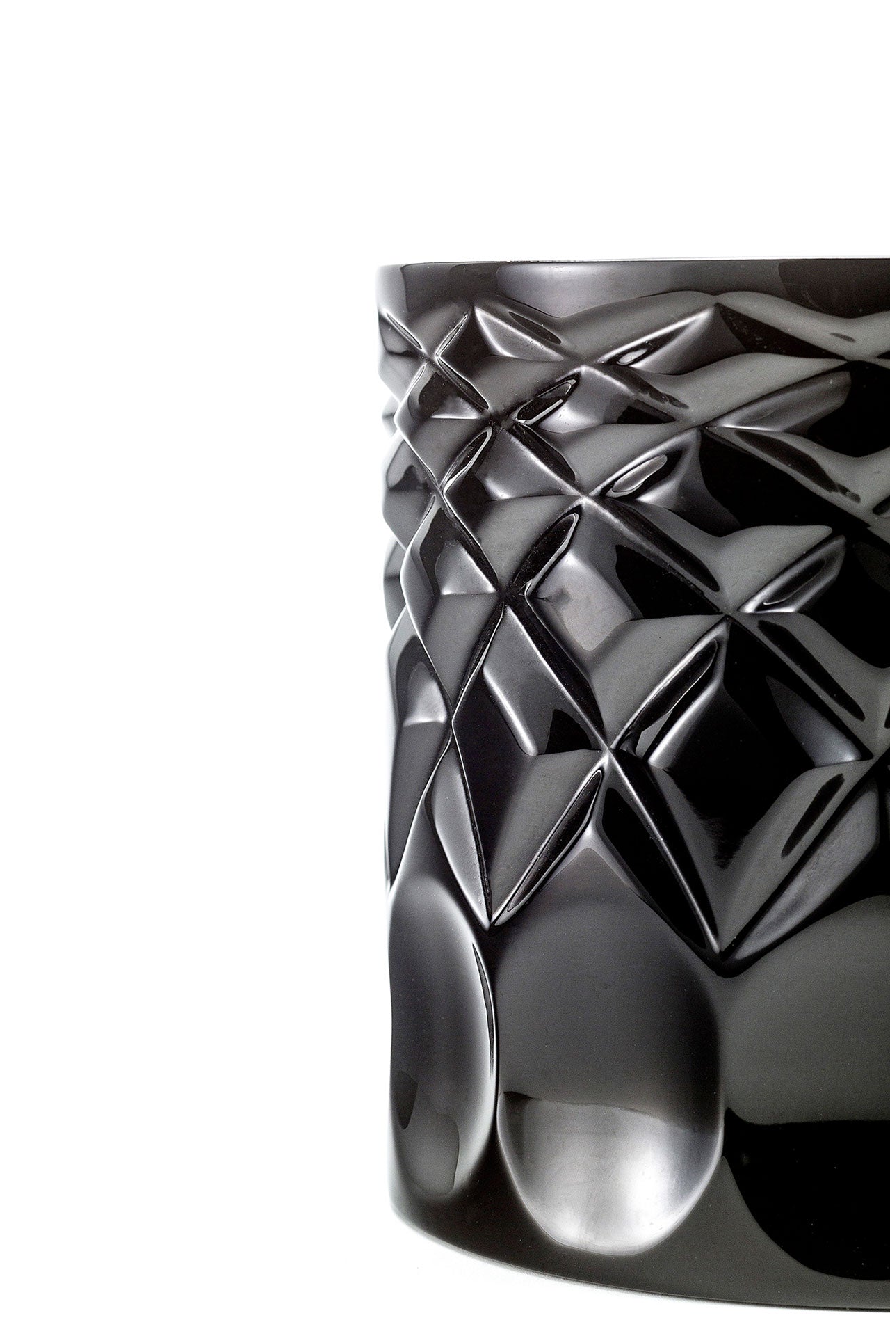 Lidia Candle - Black Crystal Carved Pattern