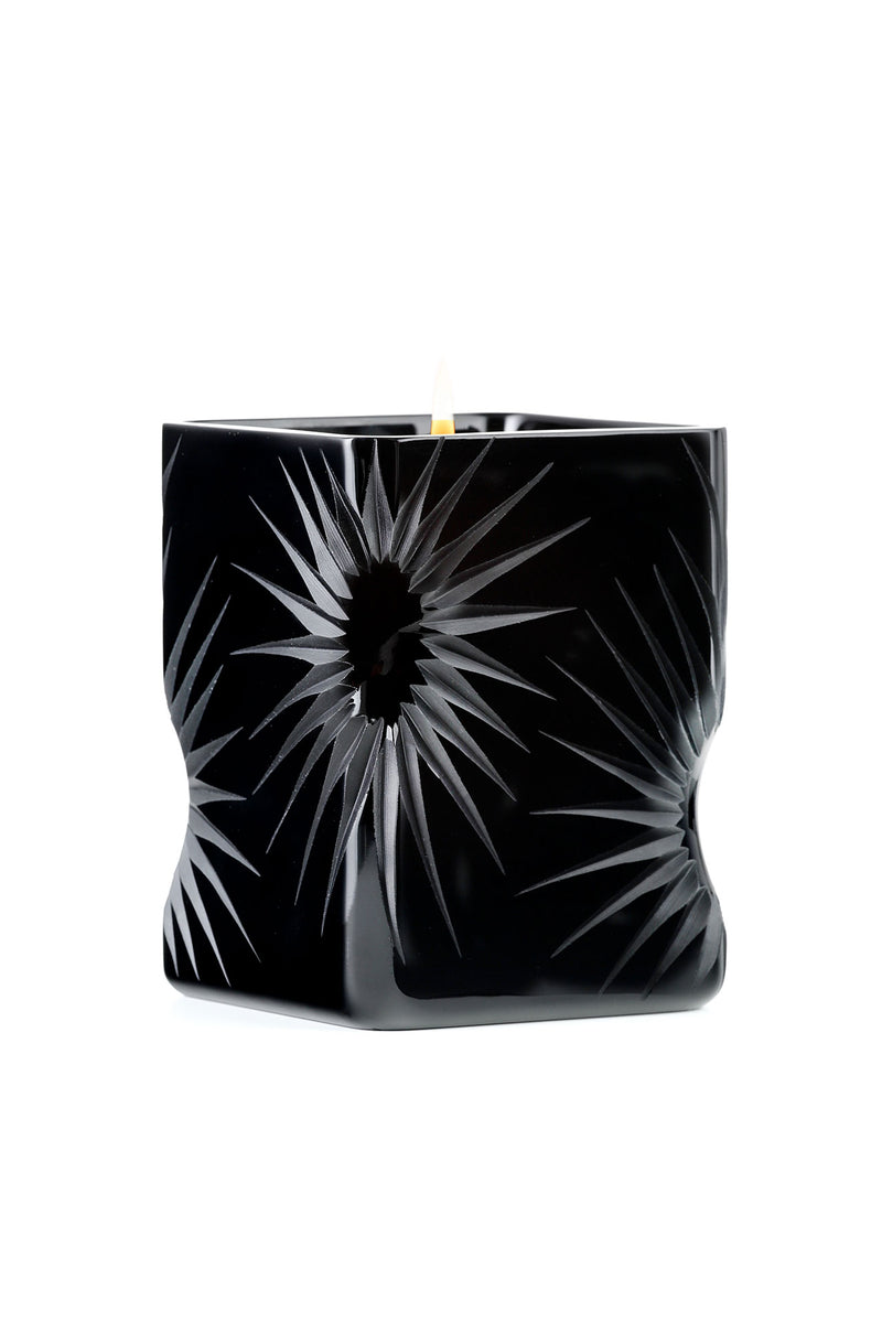 Lipe Candle - Polished Black Crystal Engraved