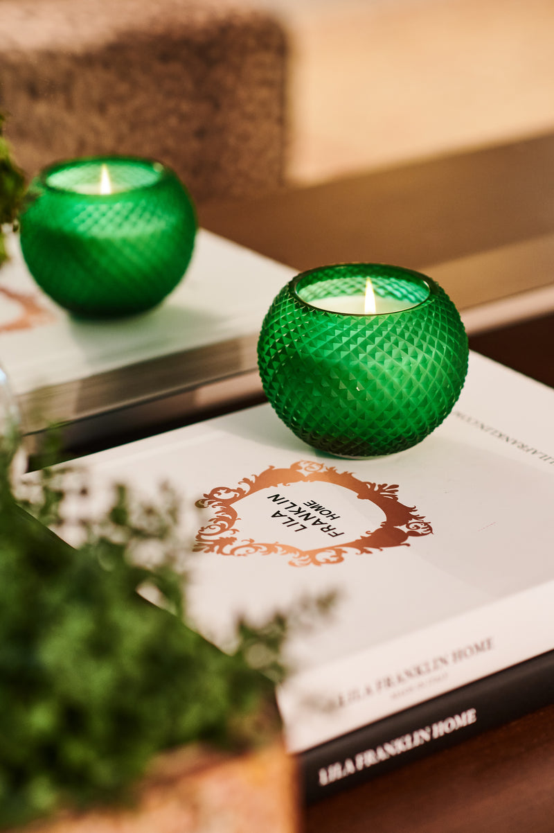 Lili Candle - Green Crystal Net Pattern