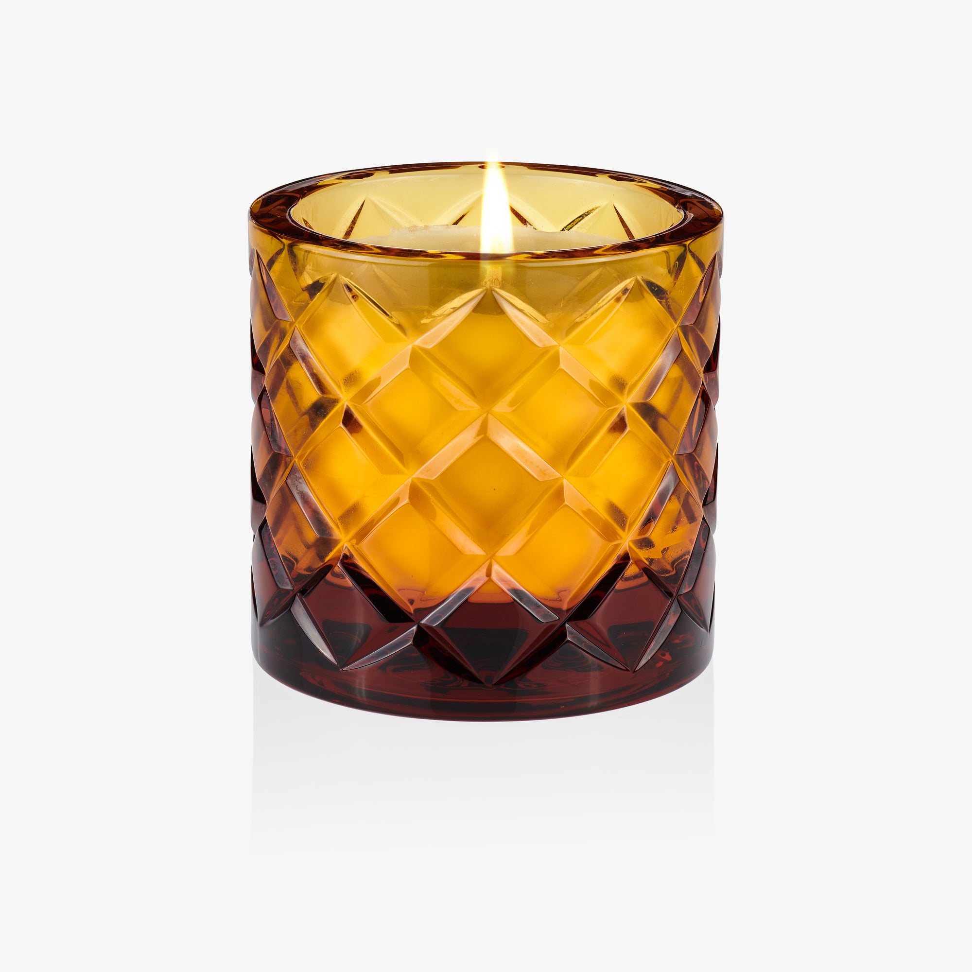 Lidia Candle - Amber Crystal Diamond Motif