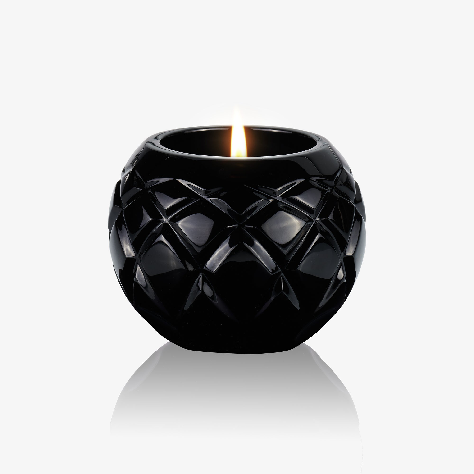 Lili Candle - Black Crystal Carved