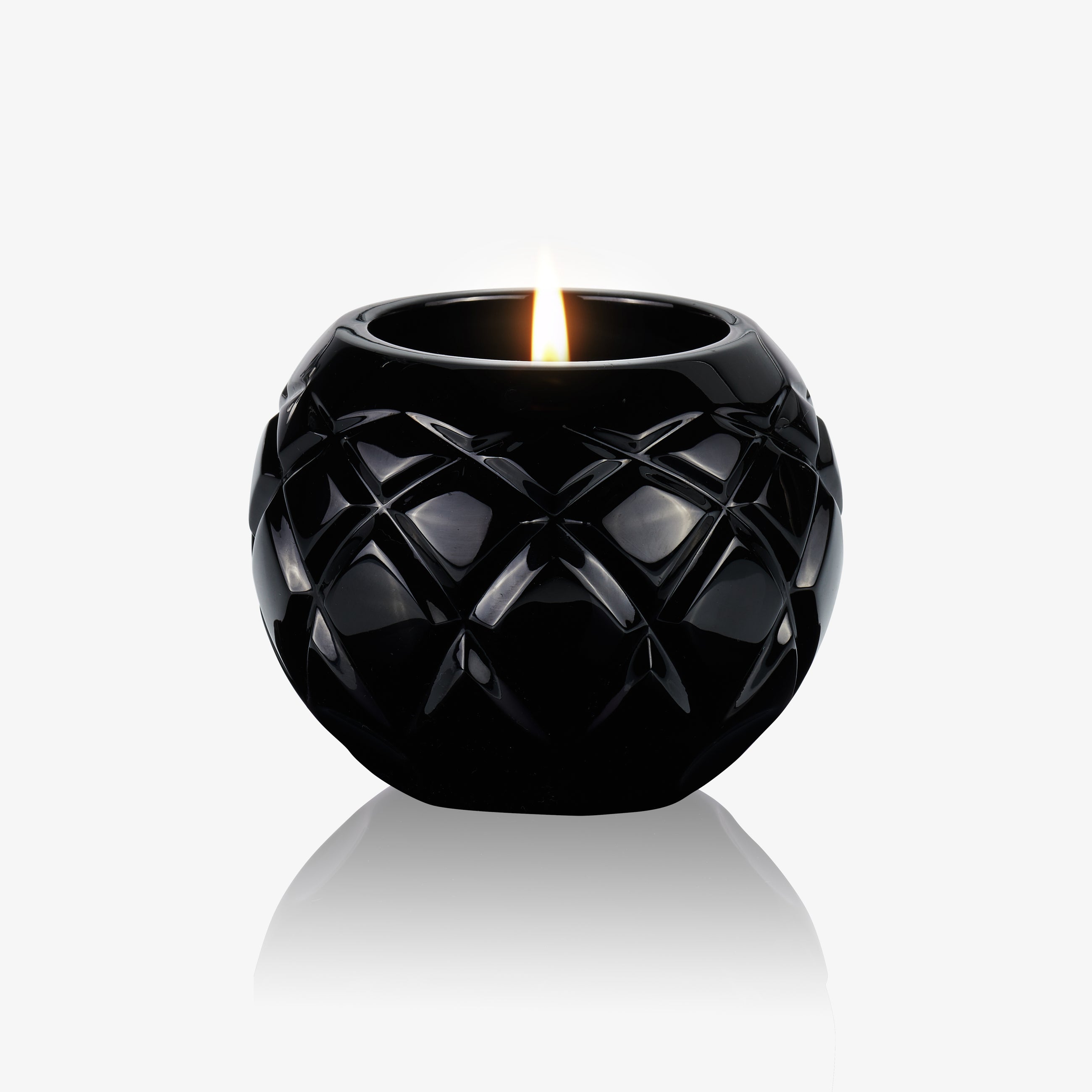 Lili Candle - Black Crystal Carved