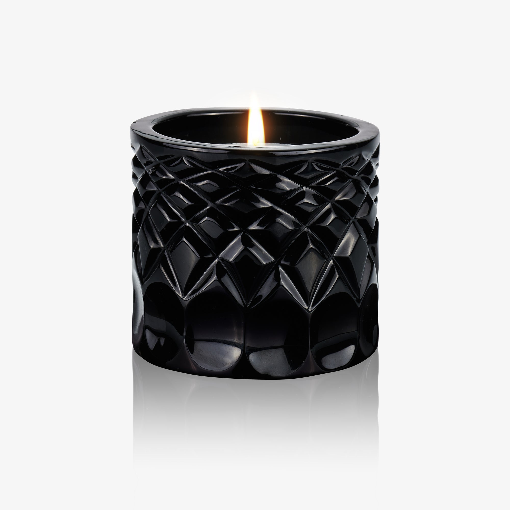 Lidia Candle - Black Crystal Carved Pattern
