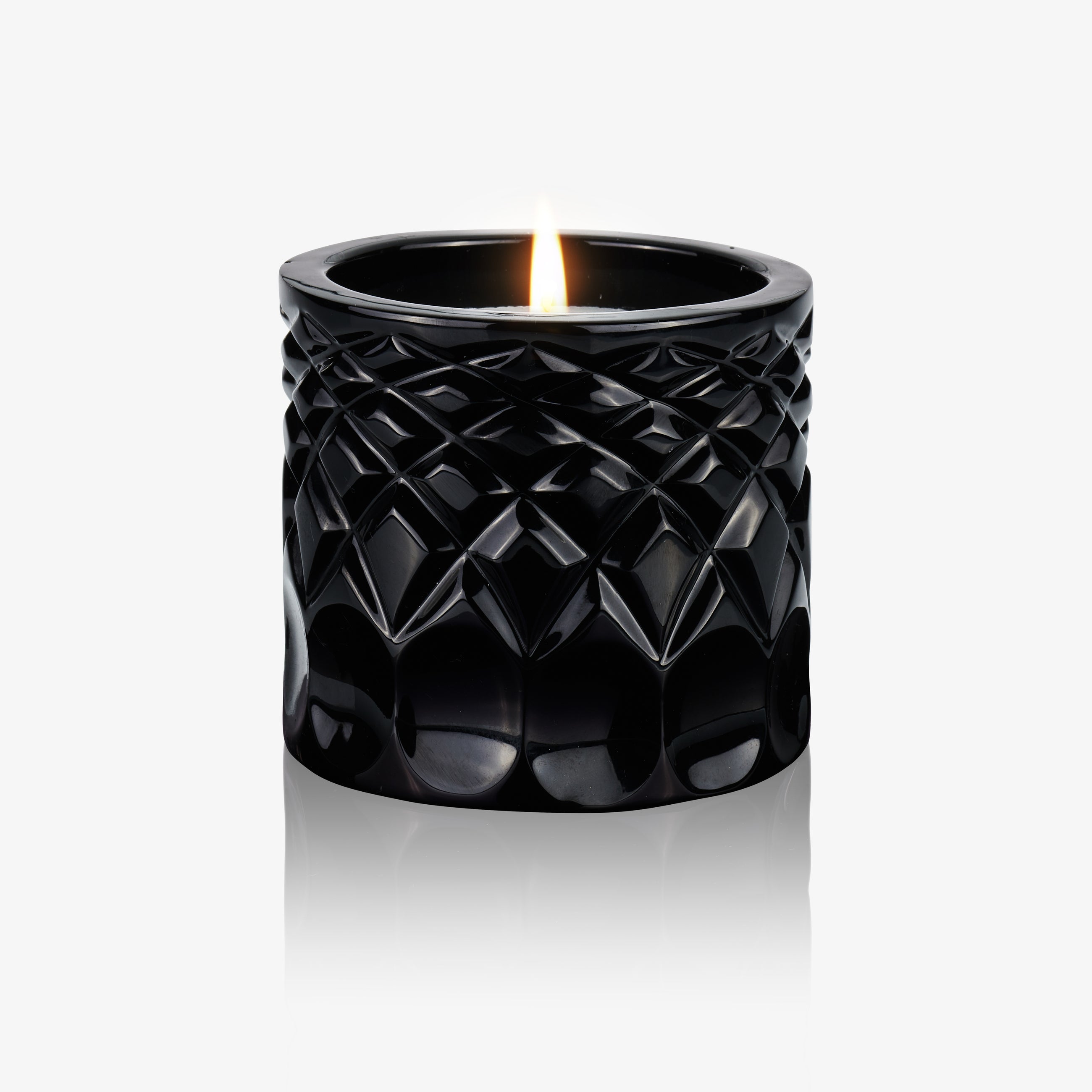 Lidia Candle - Black Crystal Carved Pattern