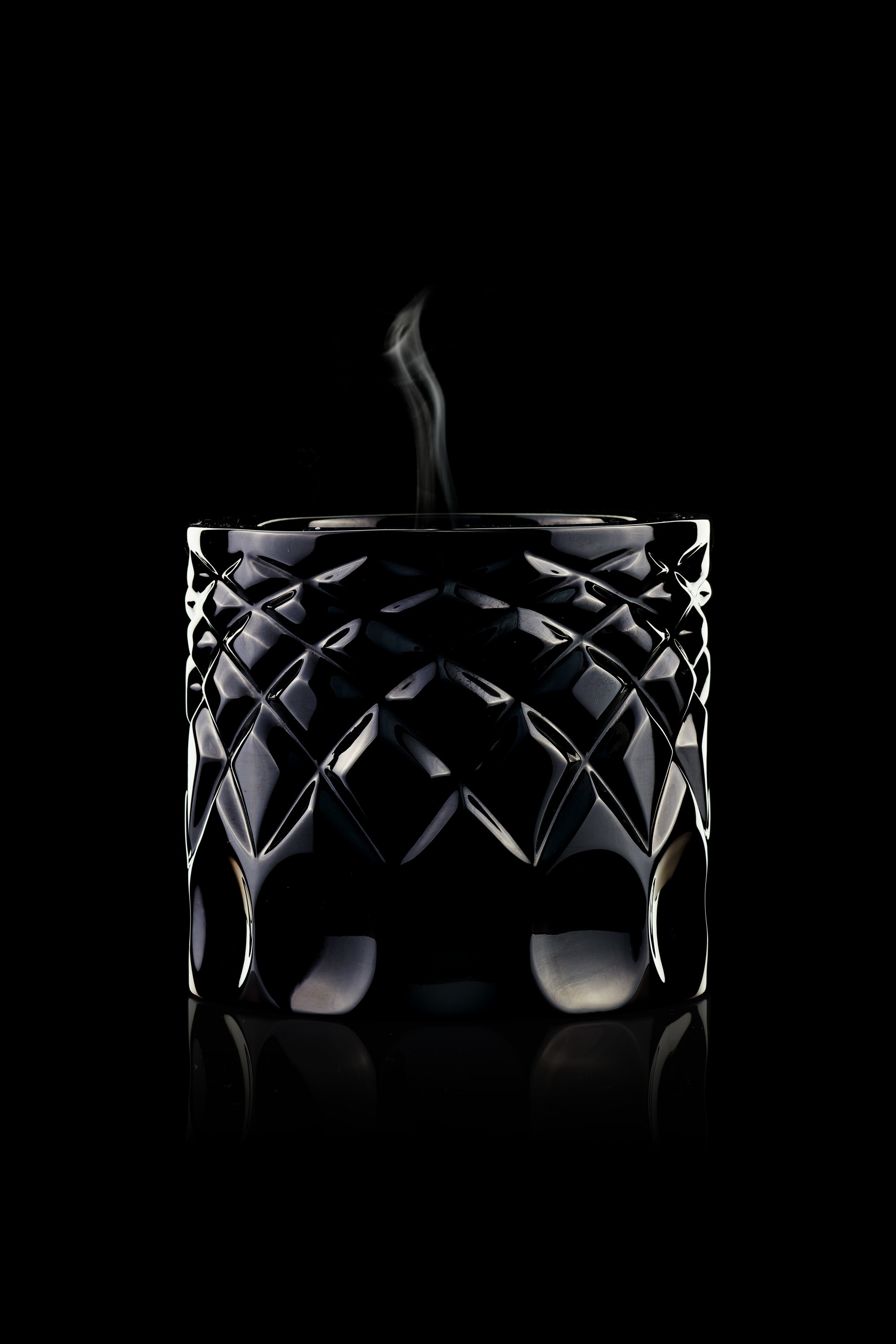 Lidia Candle - Black Crystal Carved Pattern