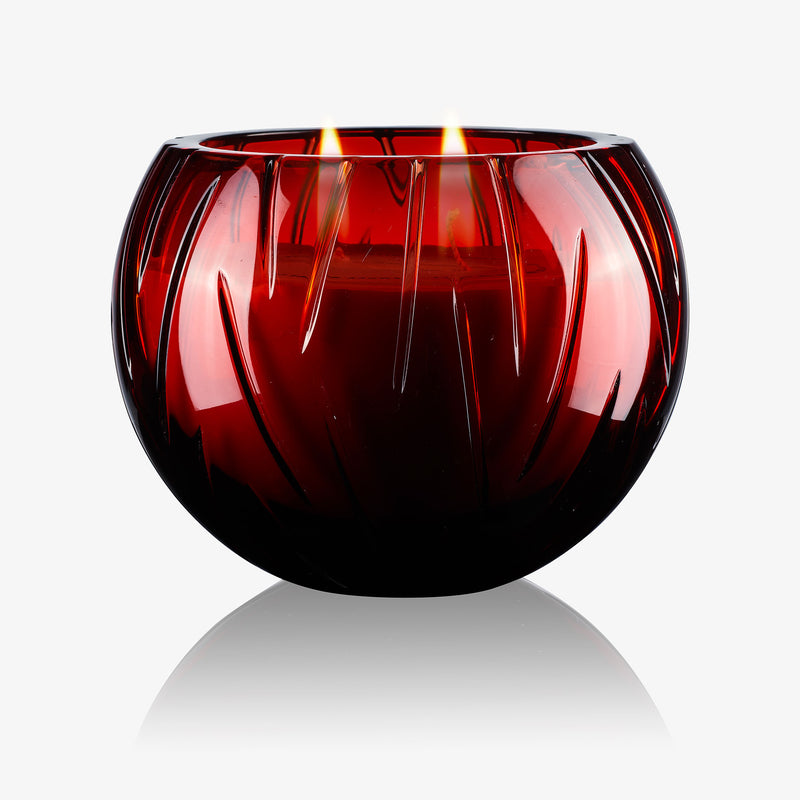Candela Louisa - Cristallo con Intagli Verticali Rosso