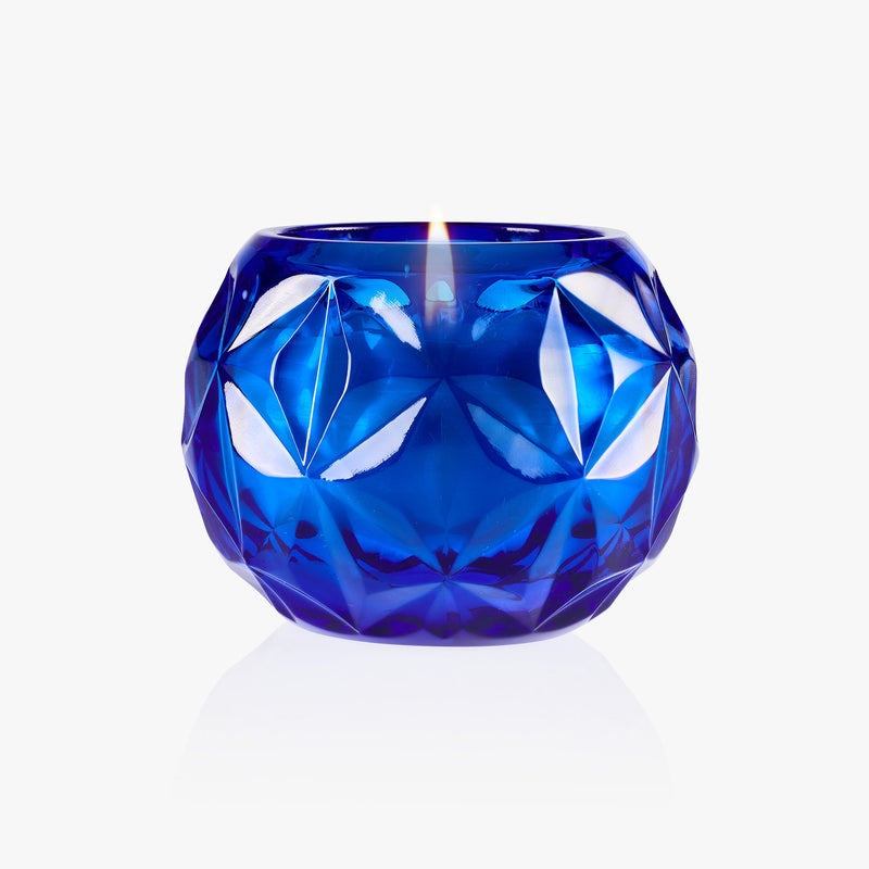 Lili Candle - Blue Crystal Floral Pattern