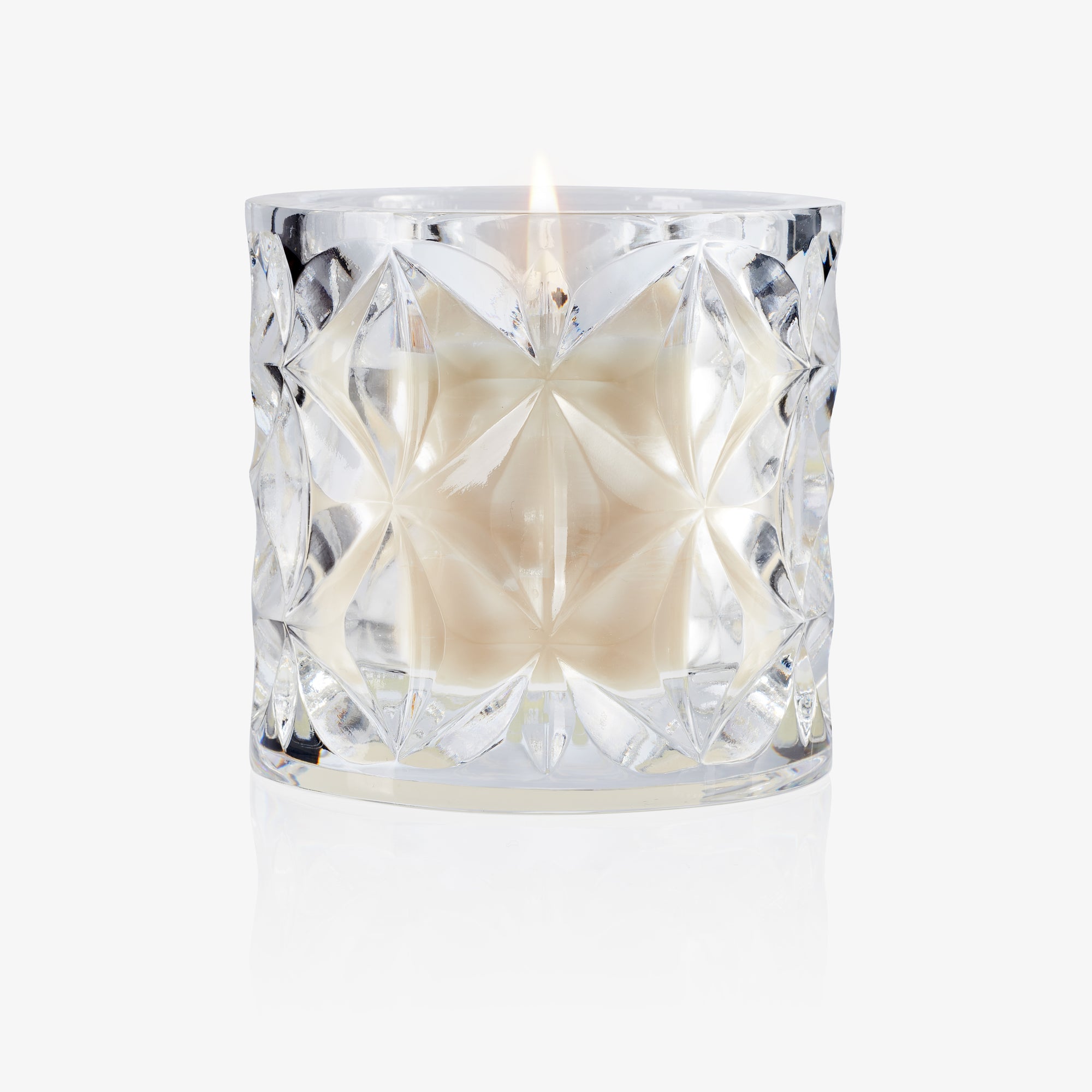 Lidia Candle - Transparent Crystal Floral Motif