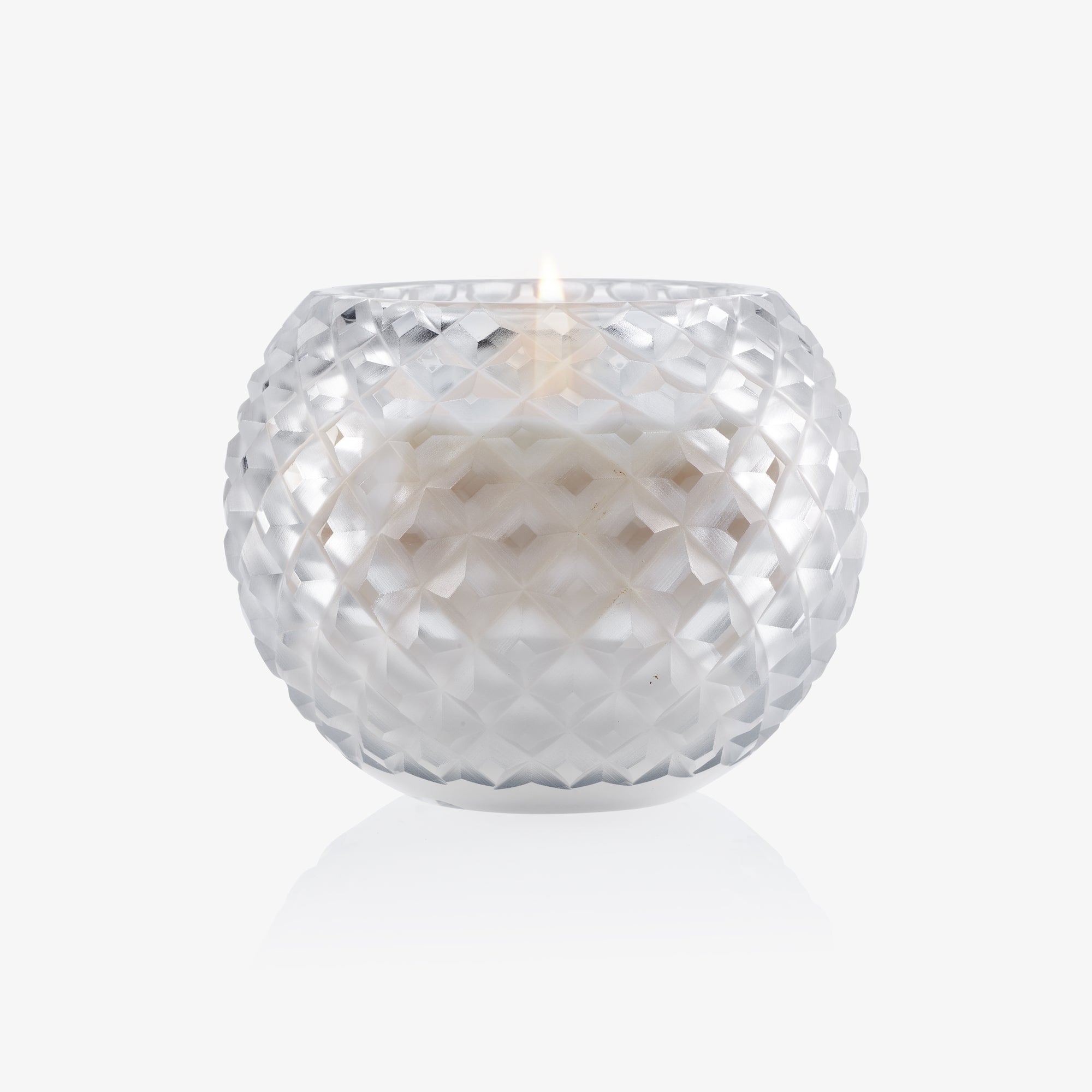 Lili Candle - Clear Crystal Carved Pattern