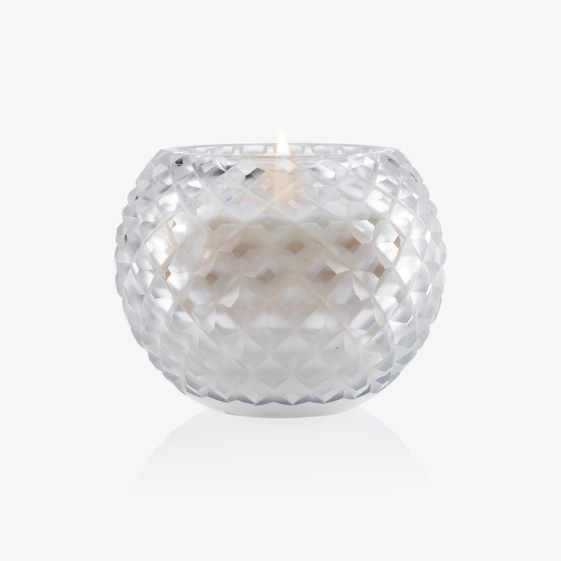 Lili Candle - Clear Crystal Carved Pattern