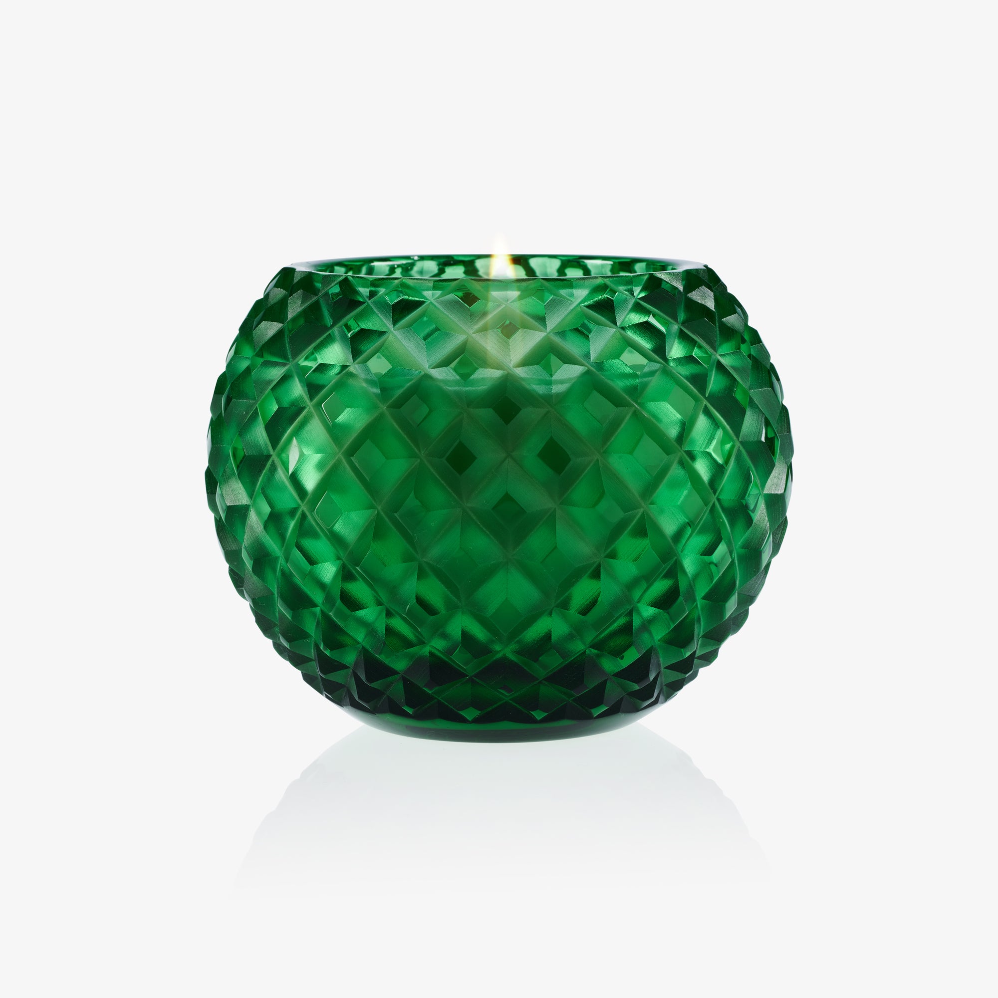 Lili Candle - Green Crystal Carved