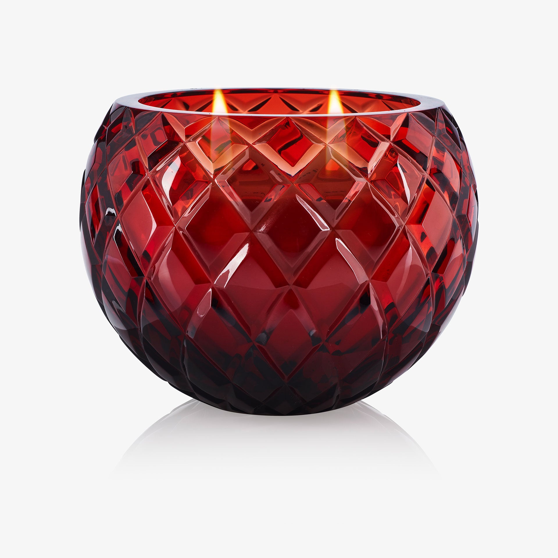 Louisa Candle - Red Carved Crystal