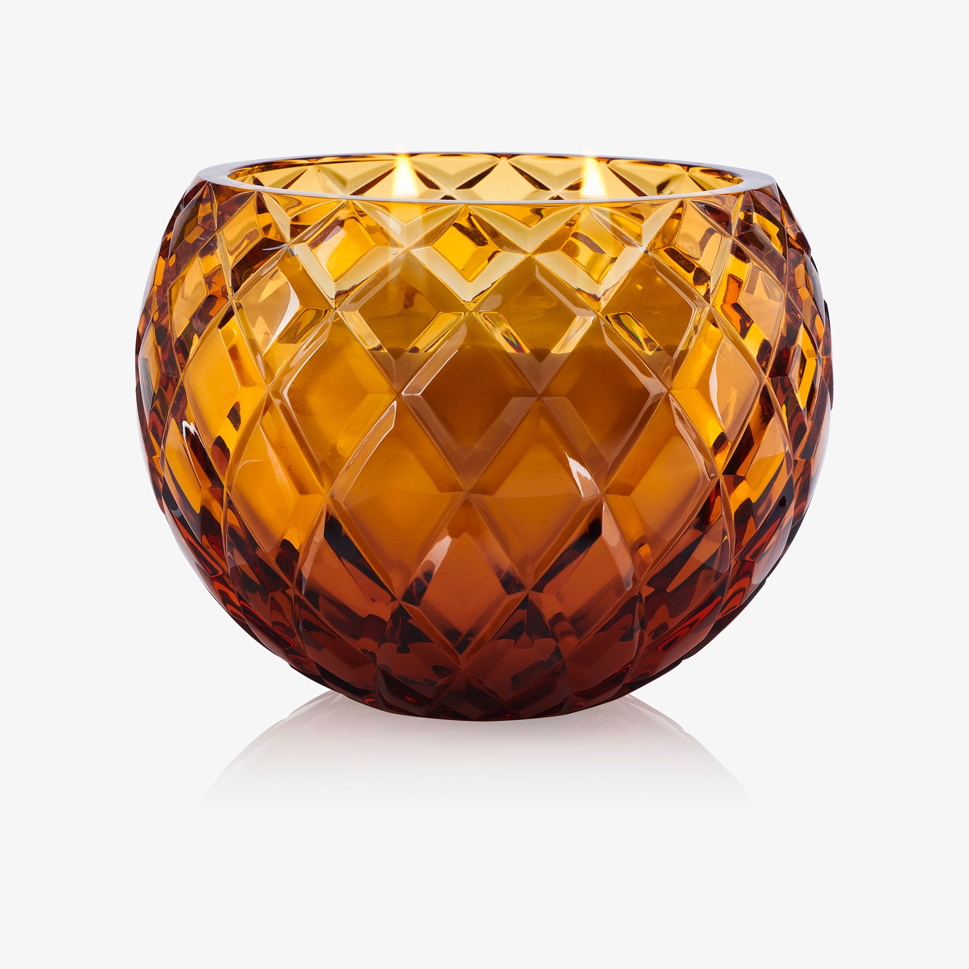 Louisa Candle - Amber Carved Crystal