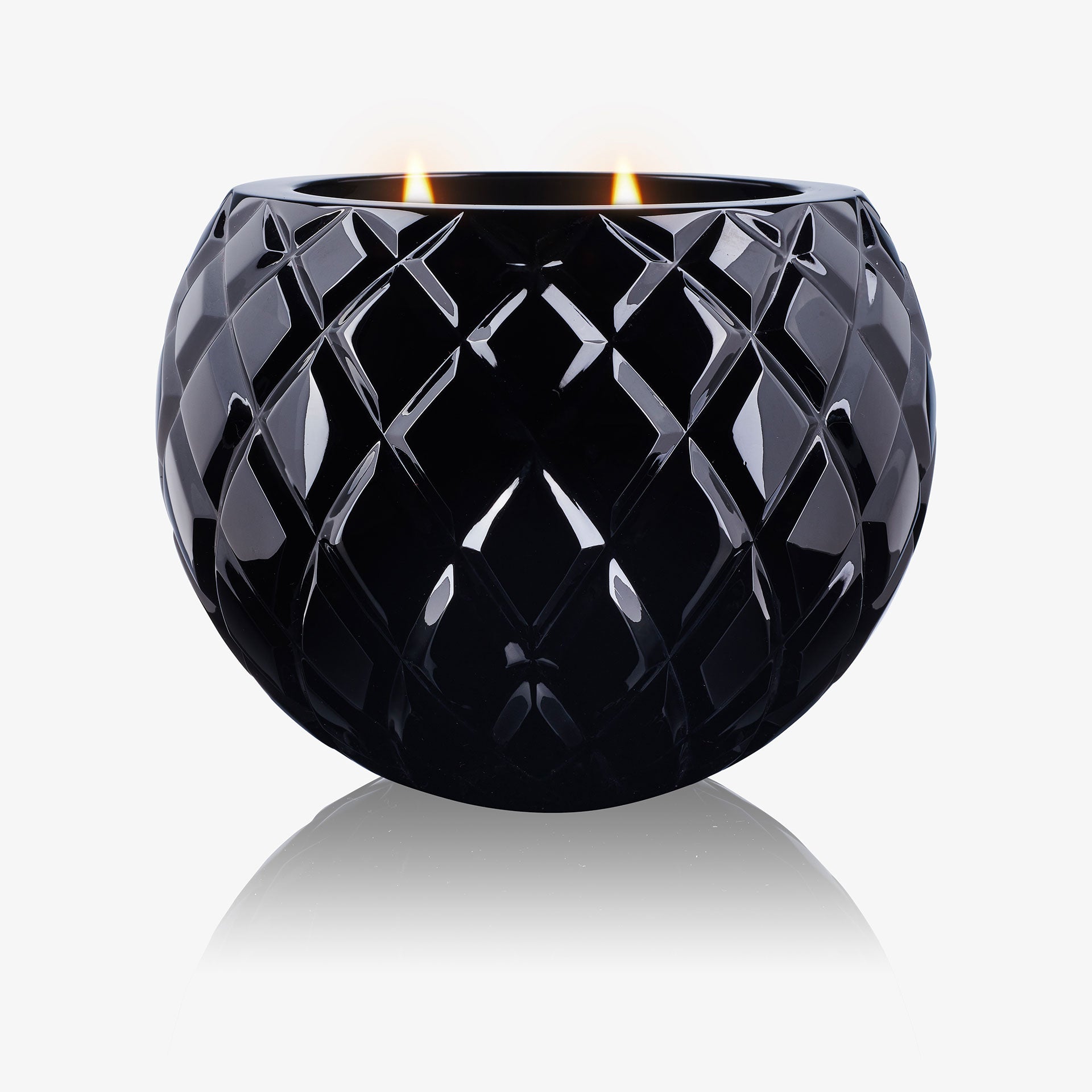 Louisa Candle - Black Carved Crystal