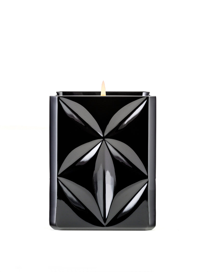 Lipe Candle - Shiny Black Crystal Geometric Floral Patterns